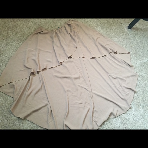 Beige High-Low Skirt - Picture 5 of 6